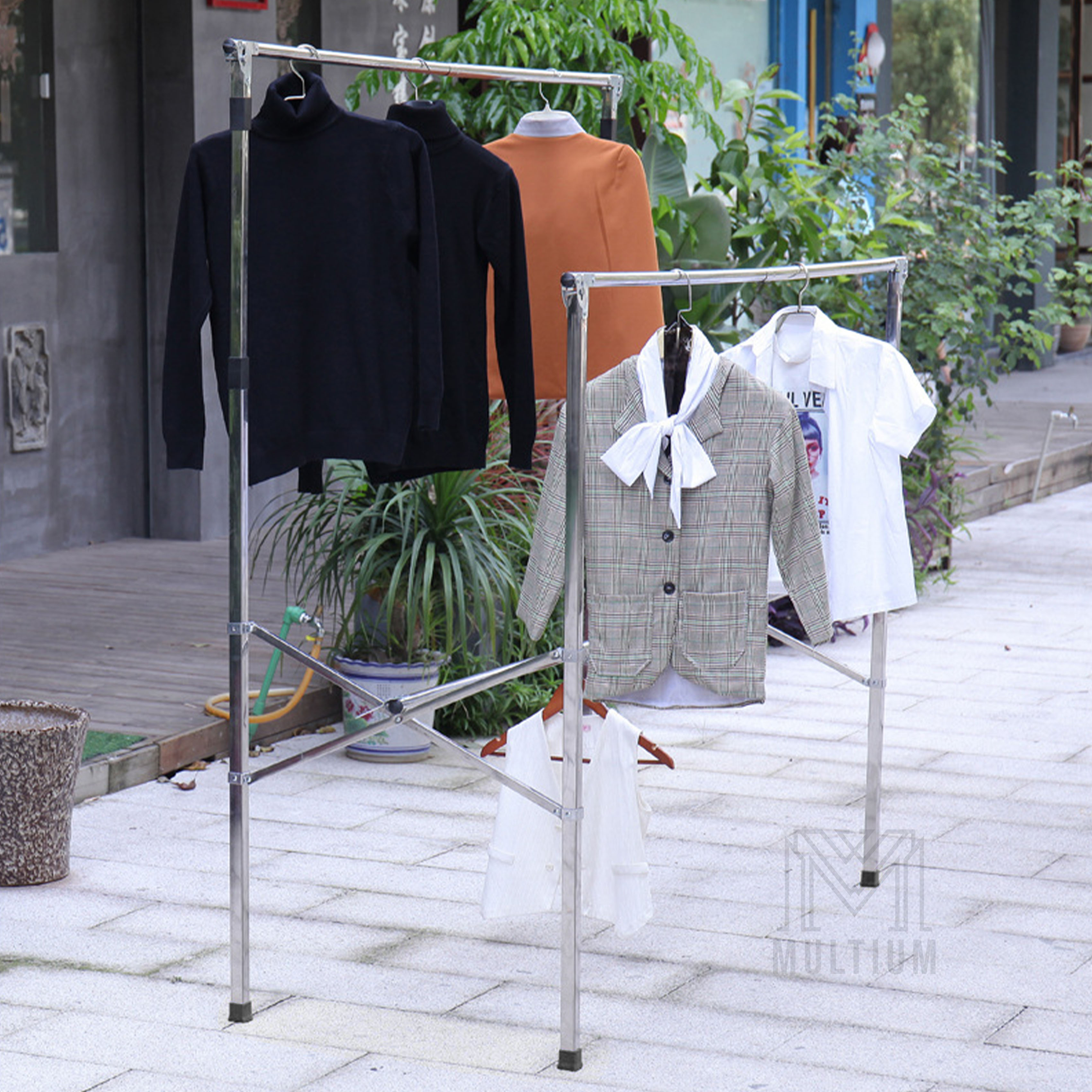 Laundry Rack H 2.4M (No Wheel) Stainless Steel Rack | Foldable Laundry ...