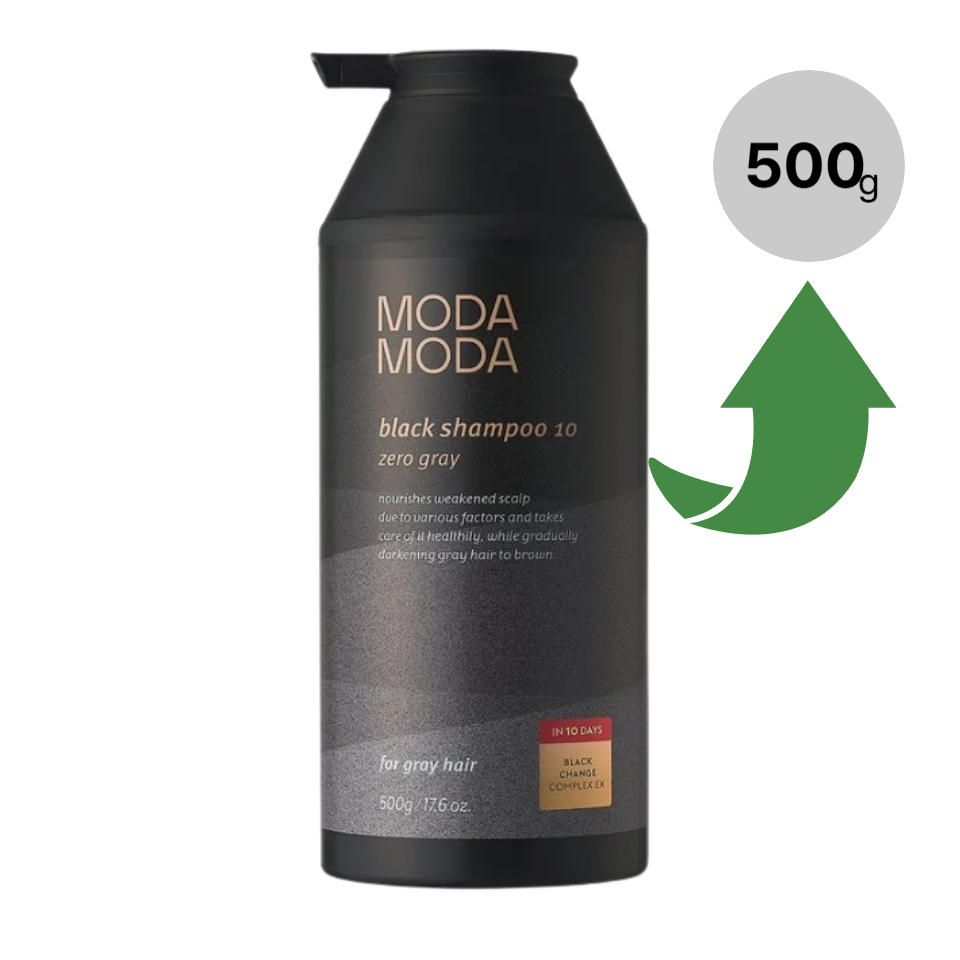 KOREA 🇰🇷 Modamoda Zero Gray Black Shampoo 10 500g / grey hair shampoo ...