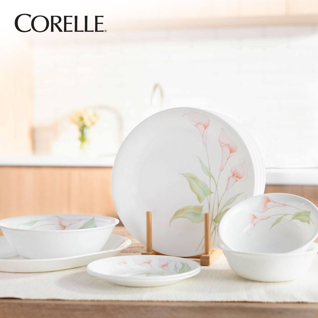 CORELLE 18pc Dinnerware Set - Lilyville | Shopee Singapore