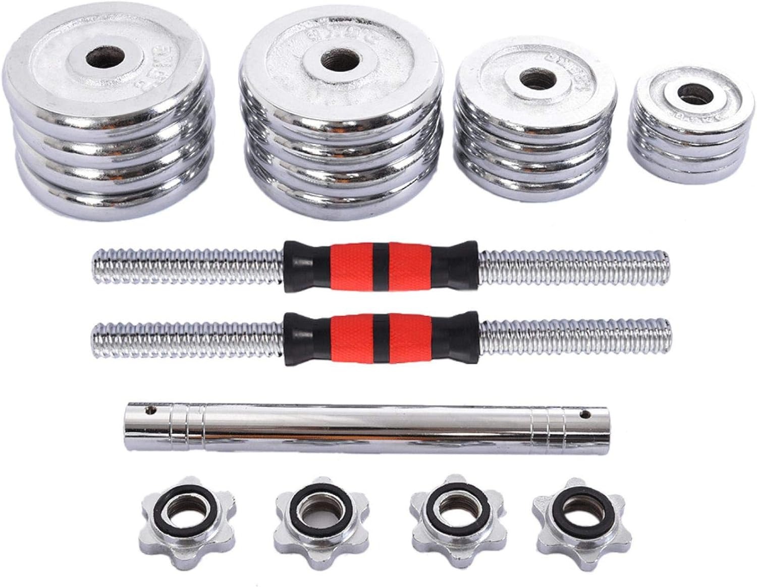 [SG SELLER] Adjustable Weights Cast Iron Dumbbell Barbell Chrome ...