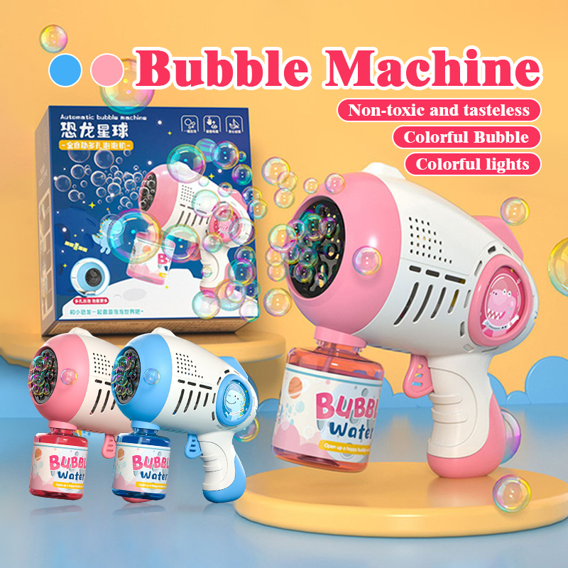 【SG stock】Kids Cartoon Bubble Machine/ LED Light Music Bubble Gun ...