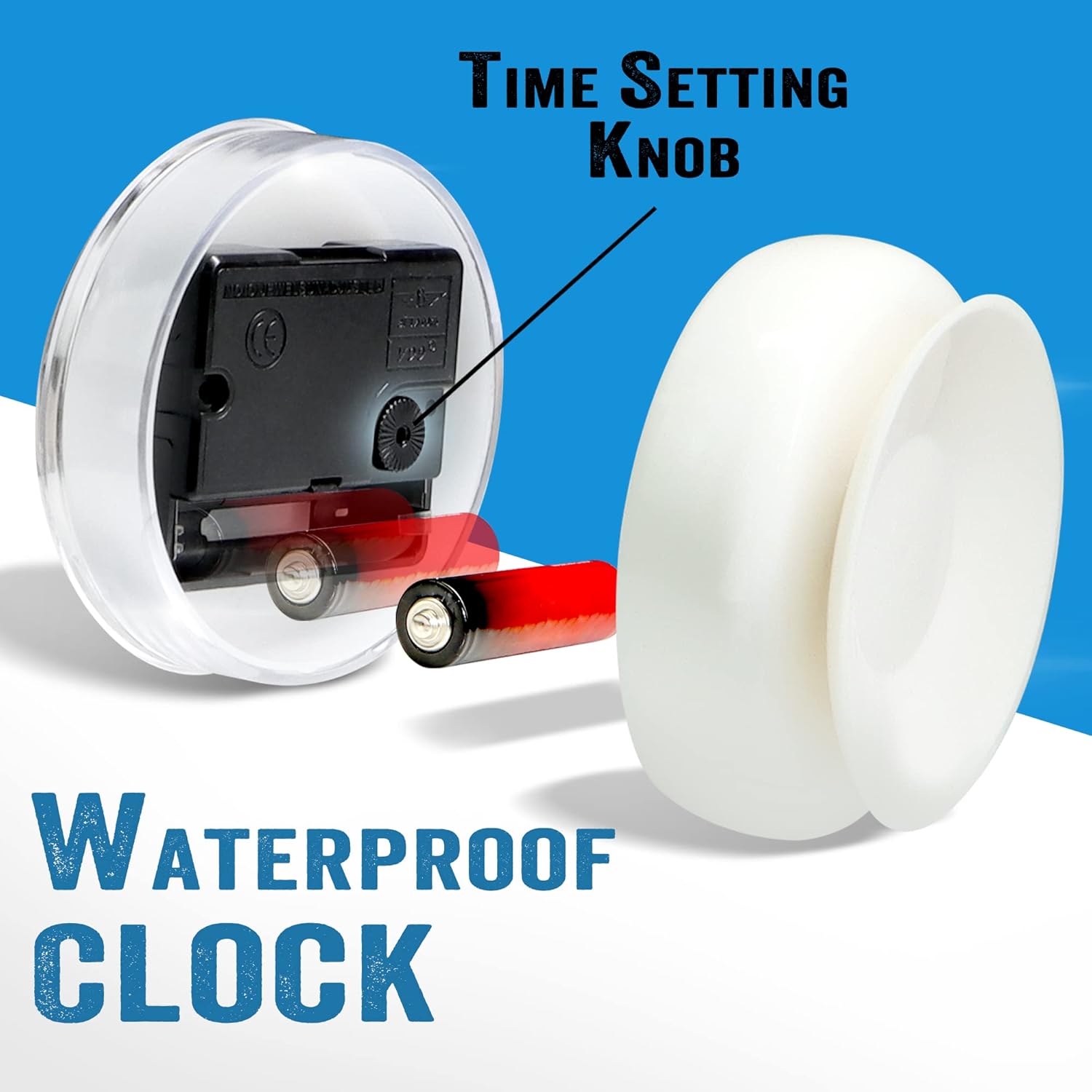 【SG】7CM Toilet Clock Suction Clock Waterproof Anti-Fog Mini Clock for ...