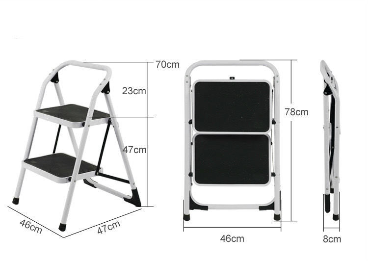 (SG SHOP) 2Step/3Step Ladder Stool Ergonomic Folding Step Stool with ...