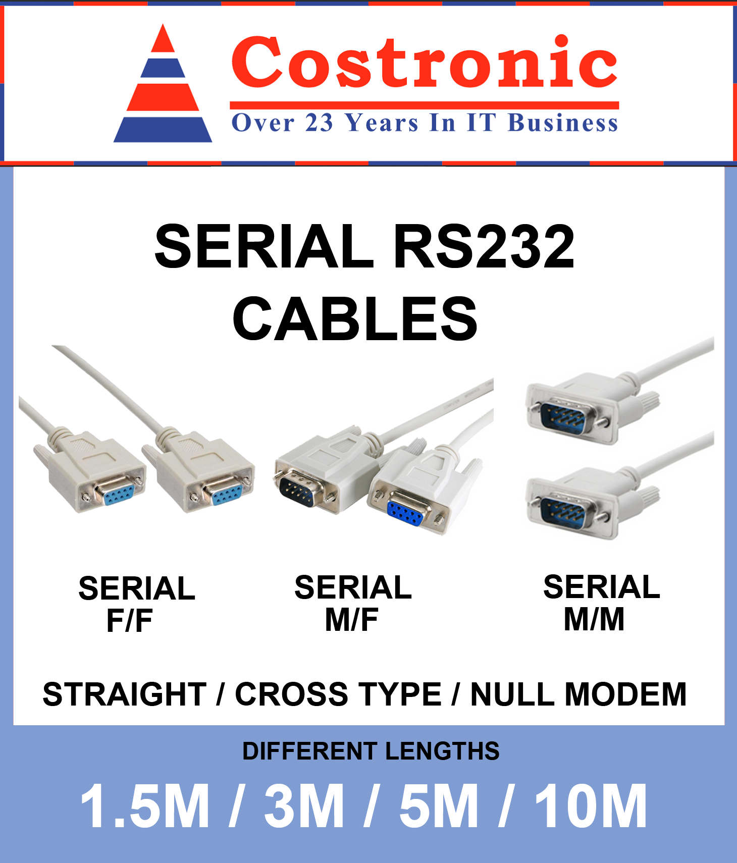 Serial Cable RS232 Straight/Cross cable/Null modem (Female/Female* Male ...