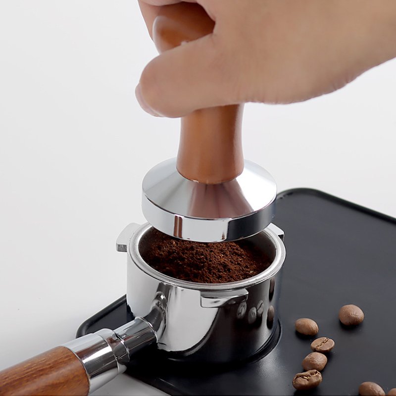 51mm Wooden Handle Coffee Tamper Grinder Handmade Powder Compactor ...