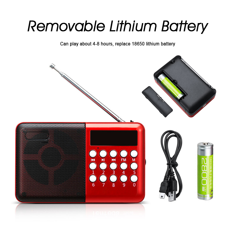 FM Radio Portable Mini Radio AM | FM | USB | TF | MP3 | Player ...