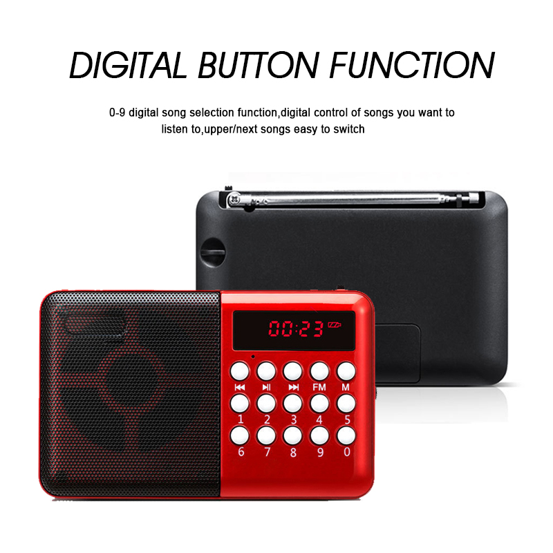 FM Radio Portable Mini Radio AM | FM | USB | TF | MP3 | Player ...