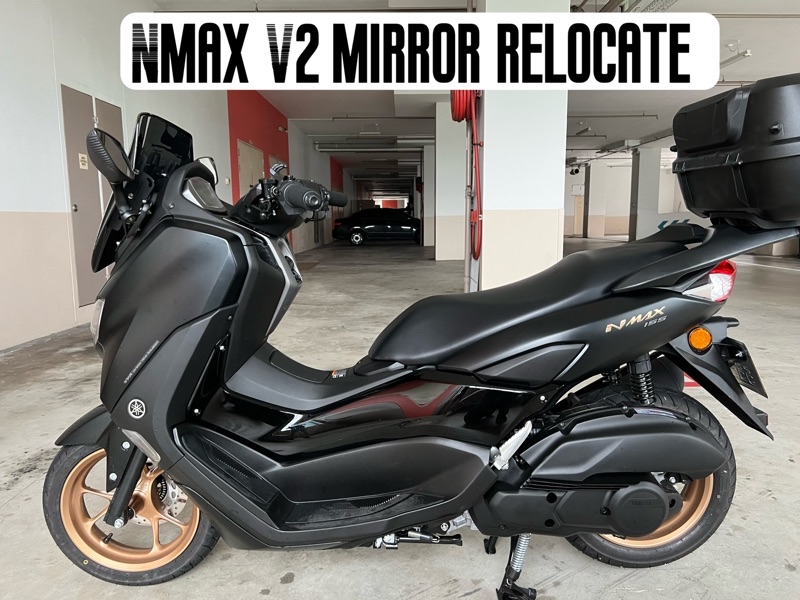 Nmax155 V2 Windshield Bracket Mirror Relocated Yamaha Nmax V2 Rear View ...
