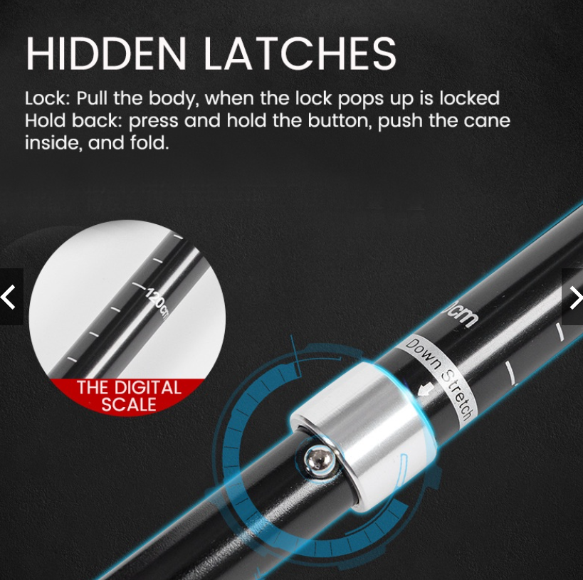 Collapsible Tri-fold Trekking Hiking Poles Foldable Hiking Stick Carbon ...