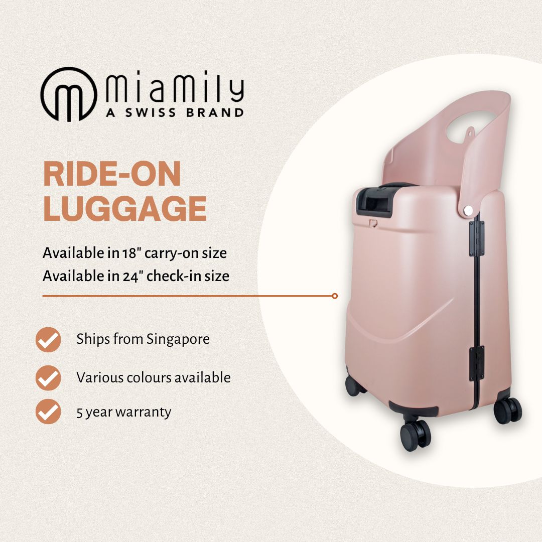 MiaMily Multicarry Carry On & Check In Luggage with Built-in Seat for ...