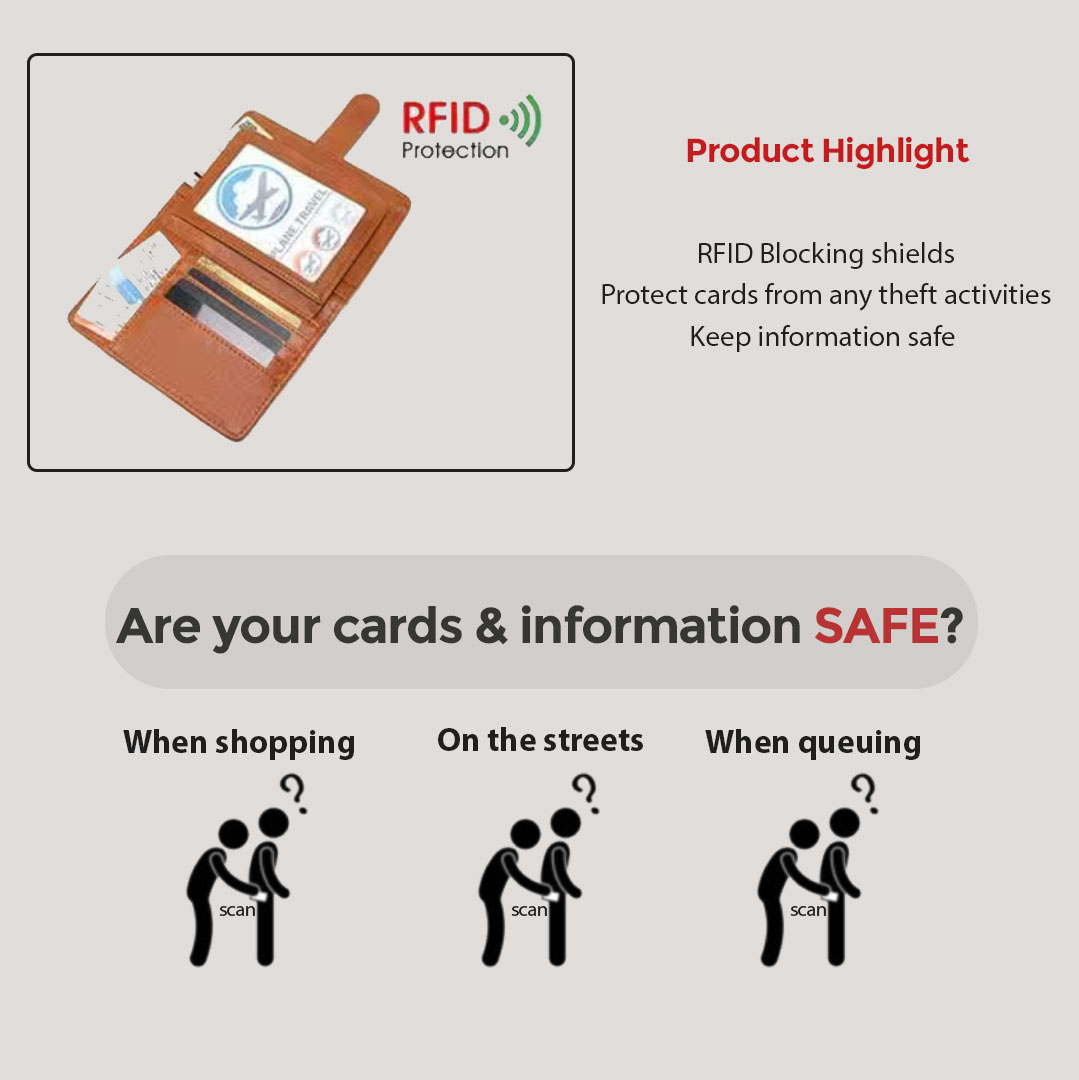 【SG Ready Stocks】RFID Passport Cover Wallet Travel Organiser Anti-theft ...