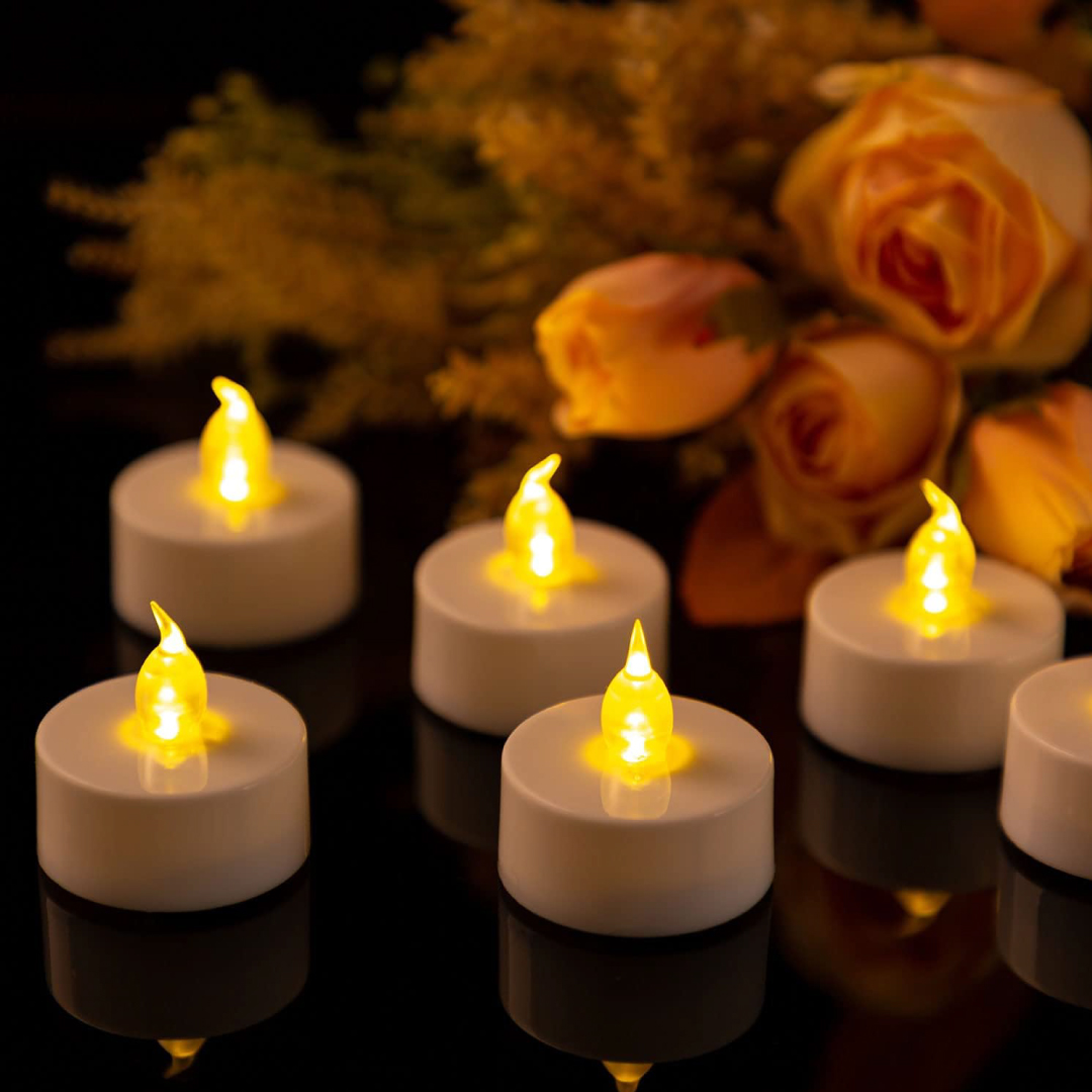 Vfocs 24pcs Flameless LED Tea Candle Light - Battery-Operated Mini Fake ...