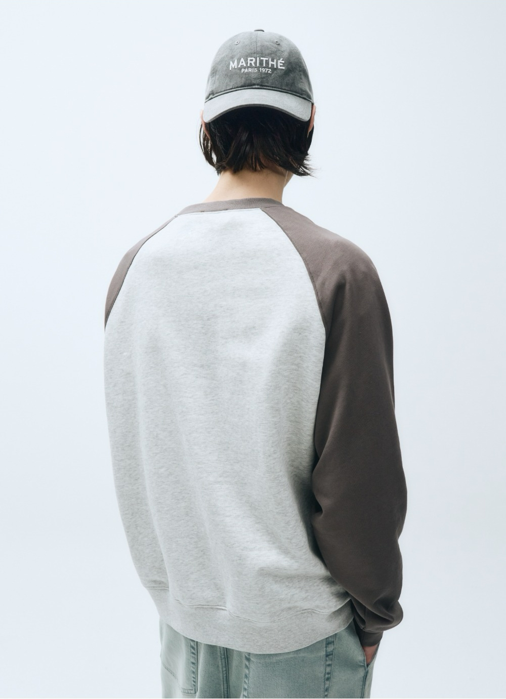 ♥MARITHE♥LOGO COLOR BLOCK RAGLAN SWEATSHIRT CLASSIC LOGO COLOR BLOCK RAGLAN SWEATSHIRT navy - MARITHE