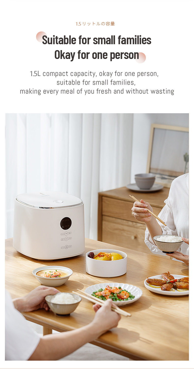 HIMEJI 1.5L Smart Rice Cooker | Low Sugar/Carb Rice Cooker with Ceramic ...