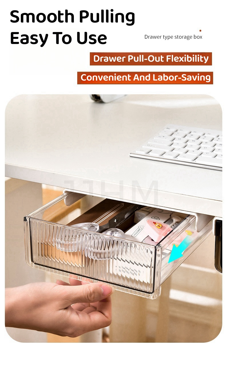 SG Under Table Desk Drawer Stationary Box Self-adhesive Under-drawer ...