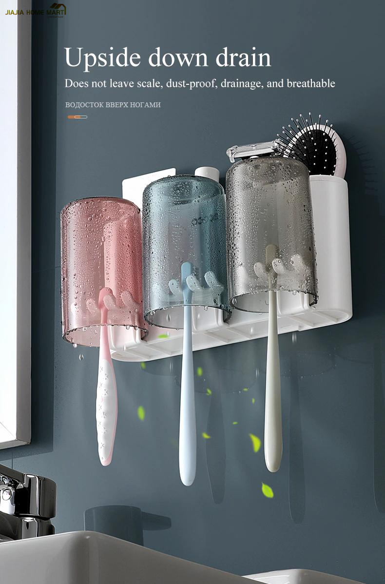 SG STOCK Wall Mount Toothbrush Holder Automatic Toothpaste Squeezer ...
