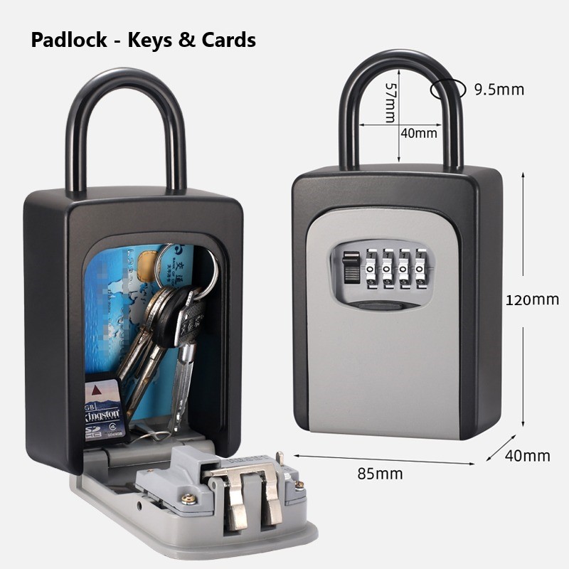 Rust-resistant Key Storage Box with Key Hook/Wall Mounted 4Digit ...
