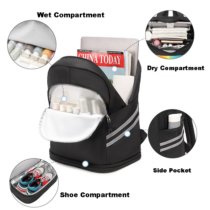 *NEW*30L Capacity Dry & Wet Separate Backpack|Business Laptop Gym Bag ...