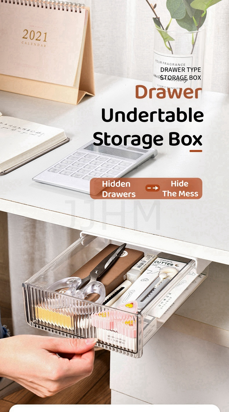 SG Under Table Desk Drawer Stationary Box Self-adhesive Under-drawer ...