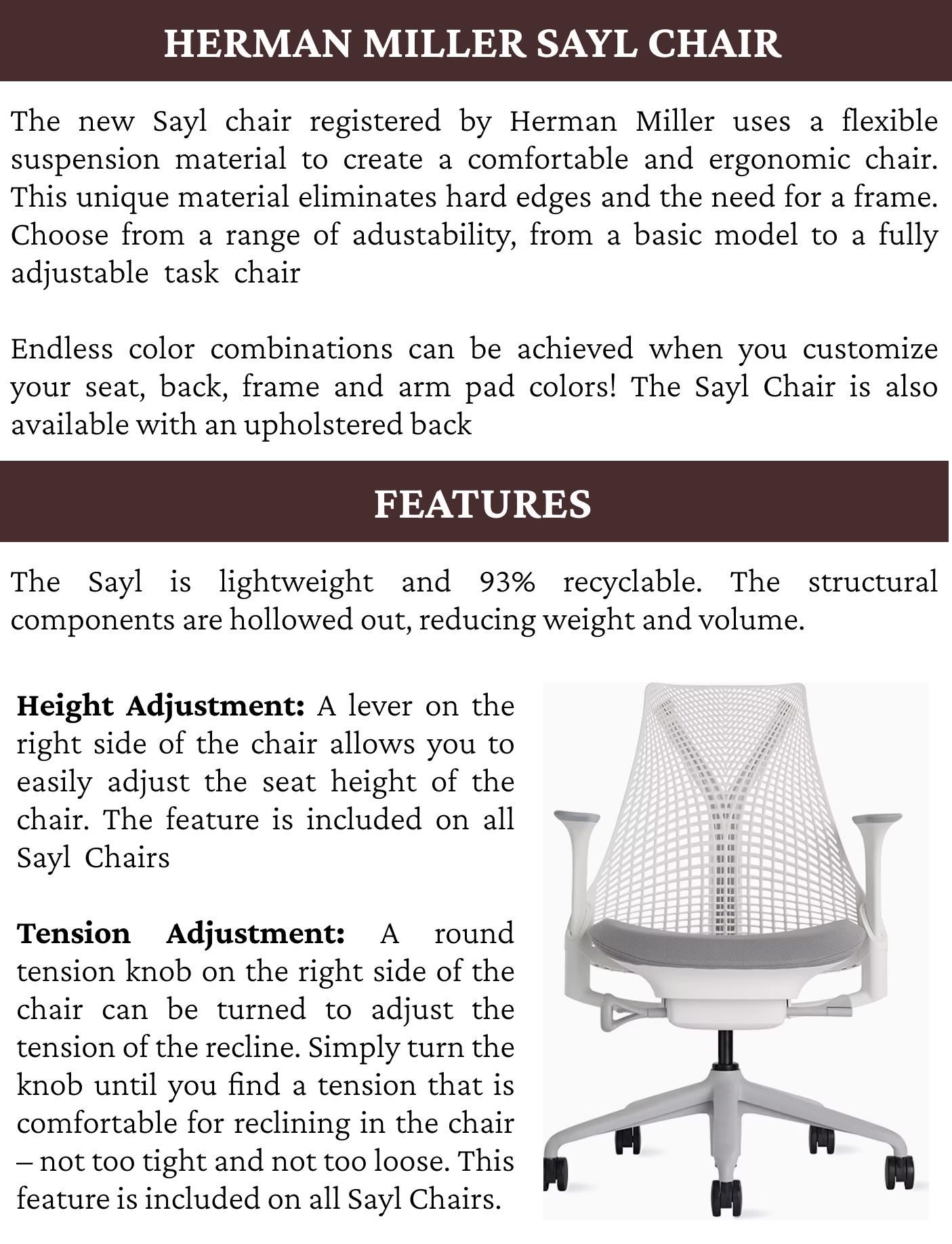 Herman Miller Sayl Chair with Optional Lumbar Support Local Ready Stock Delivery within 24hrs Shopee Singapore