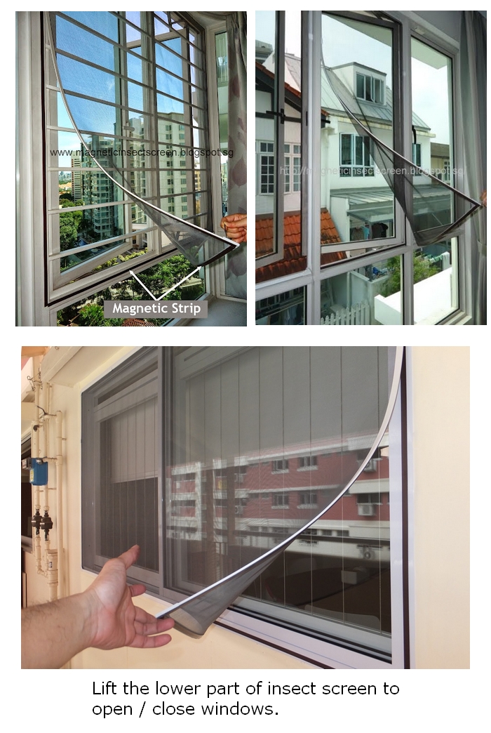 DIY Magnetic Mosquito Fly Insect Screen Kit Ivory Coffee Green frame ...