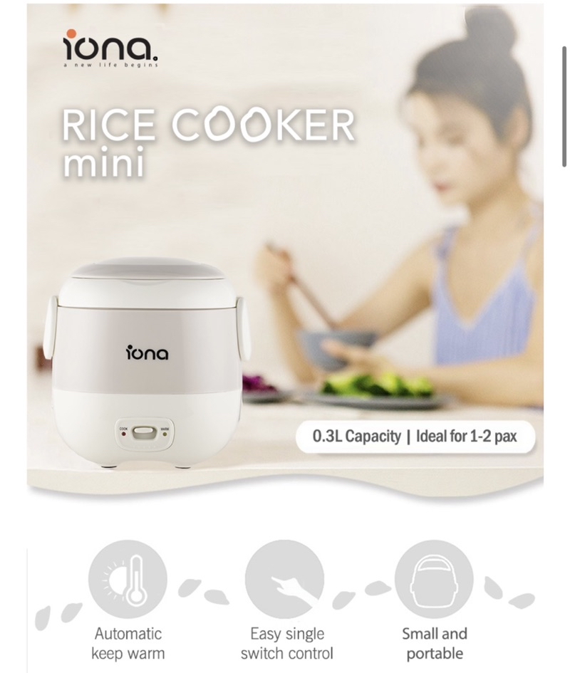 Iona 0.3L Mini Rice Cooker GLRC031 Creme White / Pink | Shopee Singapore