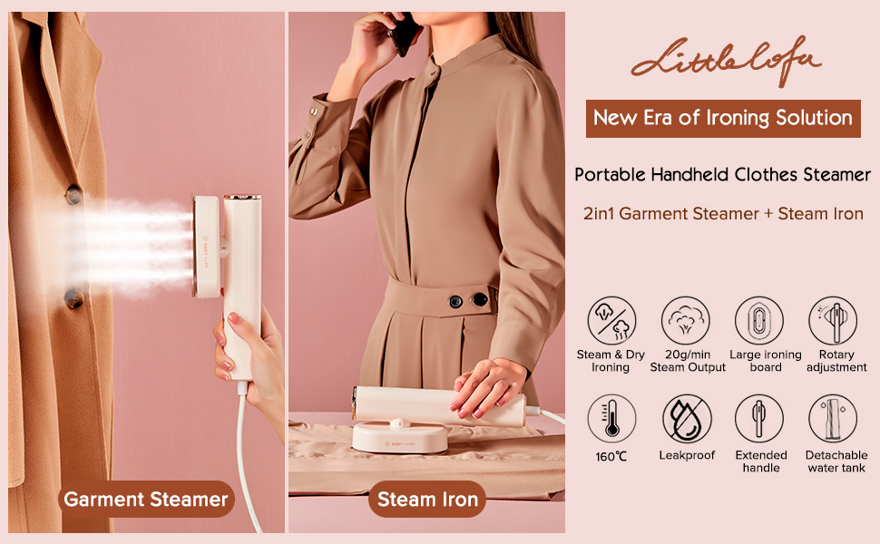 KONKA x Little Cofa 2in1 Portable Steam Iron & Travel Garment Steamer