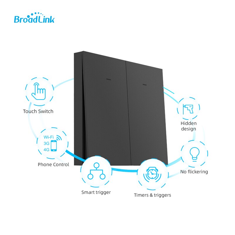 Broadlink Smart Rocker Switch LC1, Wireless RF 433 Light Switch Works ...