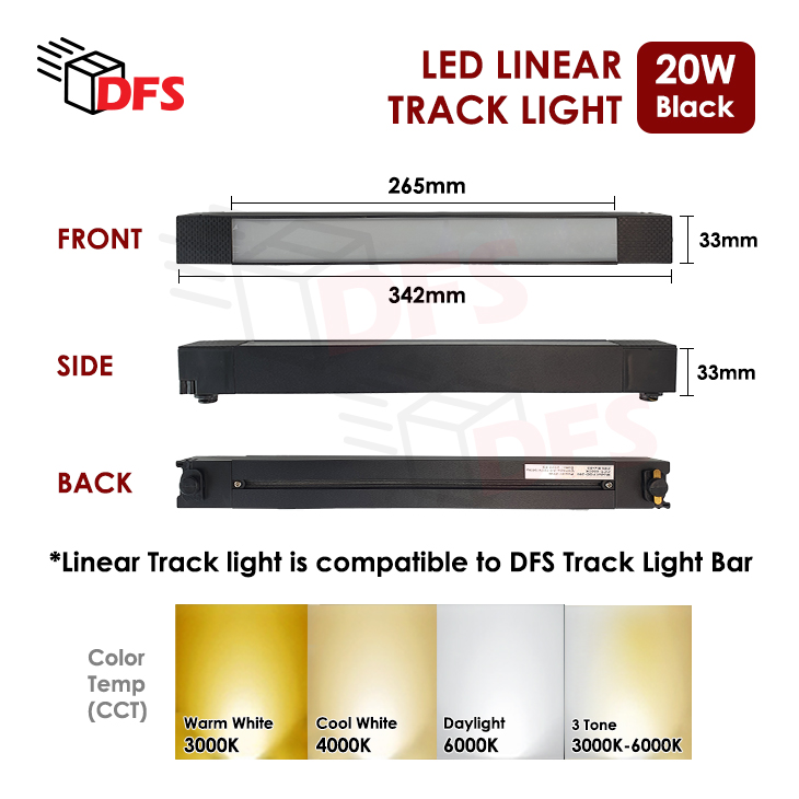 DFS LED Linear Track Light 20W/30W Flood Light Linear Light 6000K ...