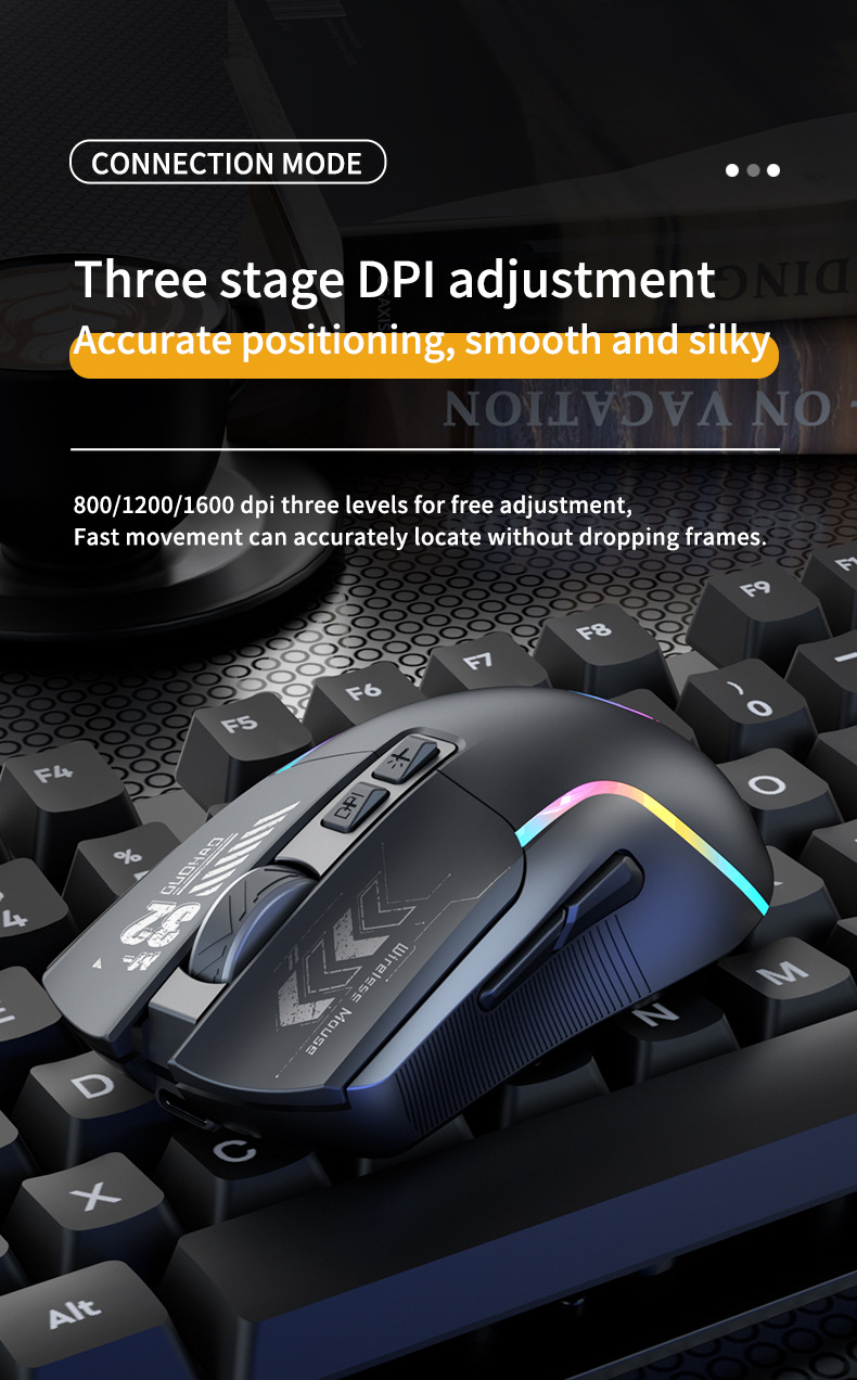 SG丨Wireless Gaming Mouse 7 Buttons Type-C Charging Ergonomic LED ...