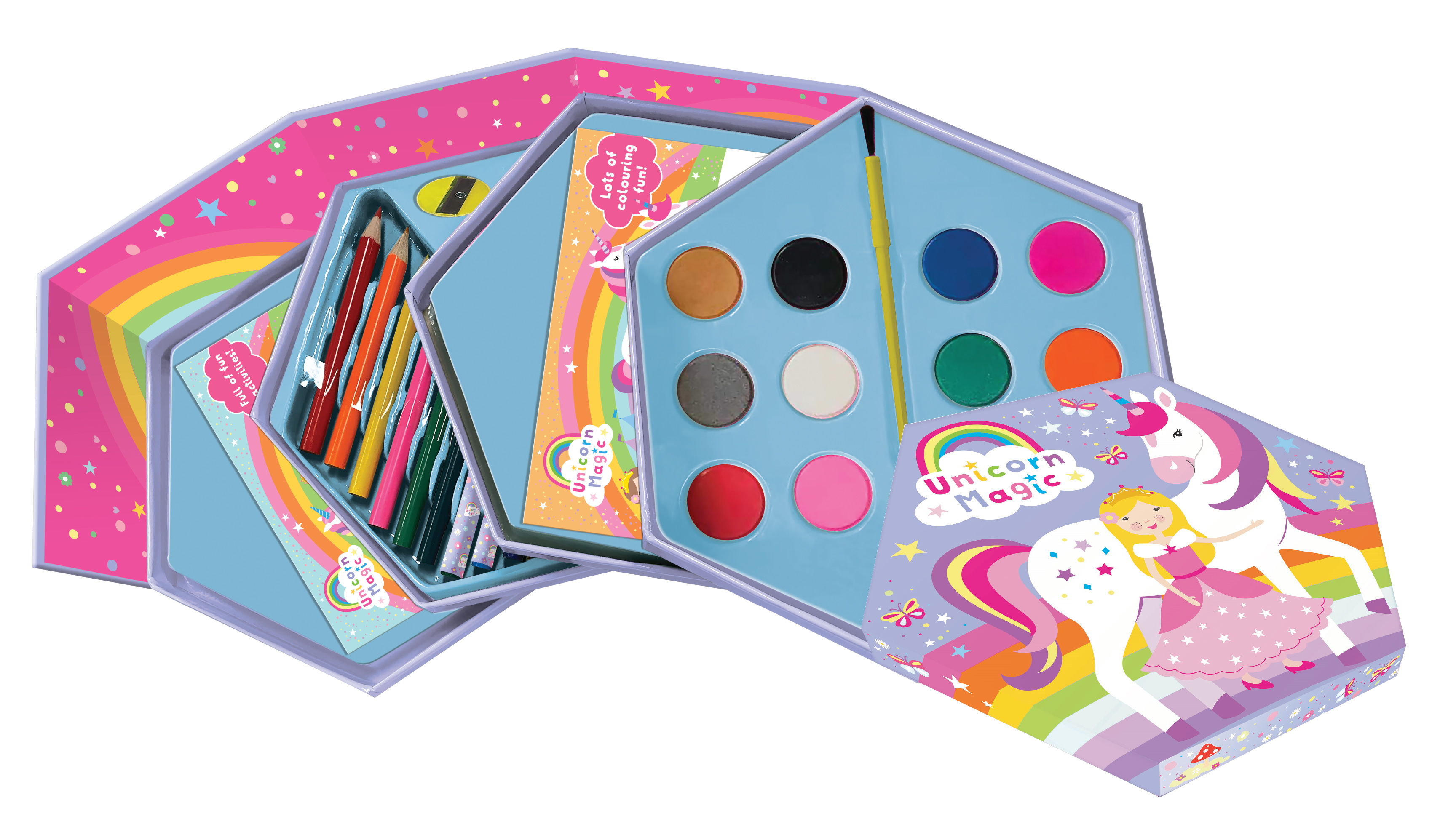 Unicorn Magic Colouring & Activity Drawers Gift Set for Kids With ...