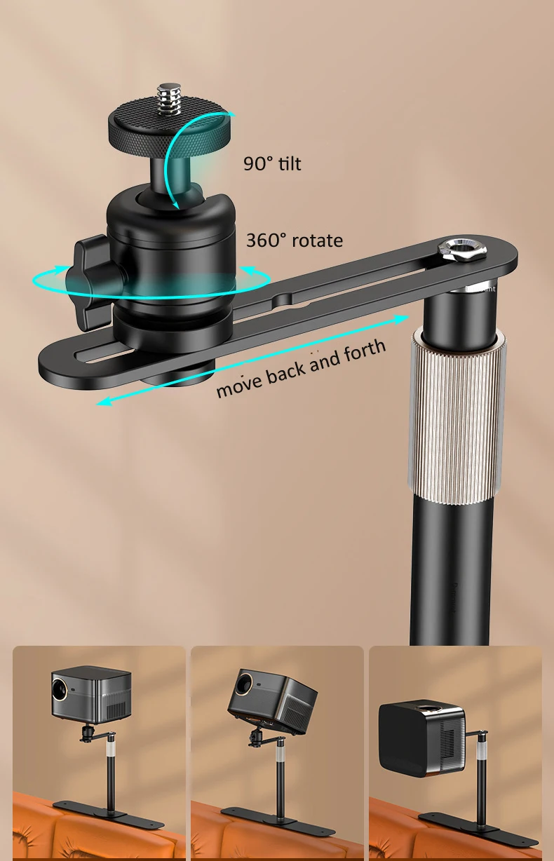 Projector Stand Metal Bracket Multi Angle 360 ° Rotation Hidden Desktop ...