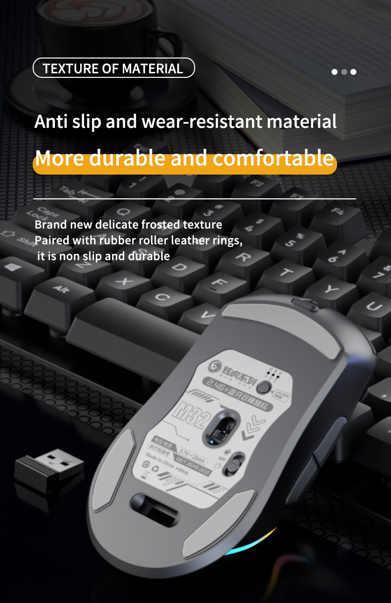 SG丨Wireless Gaming Mouse 7 Buttons Type-C Charging Ergonomic LED ...