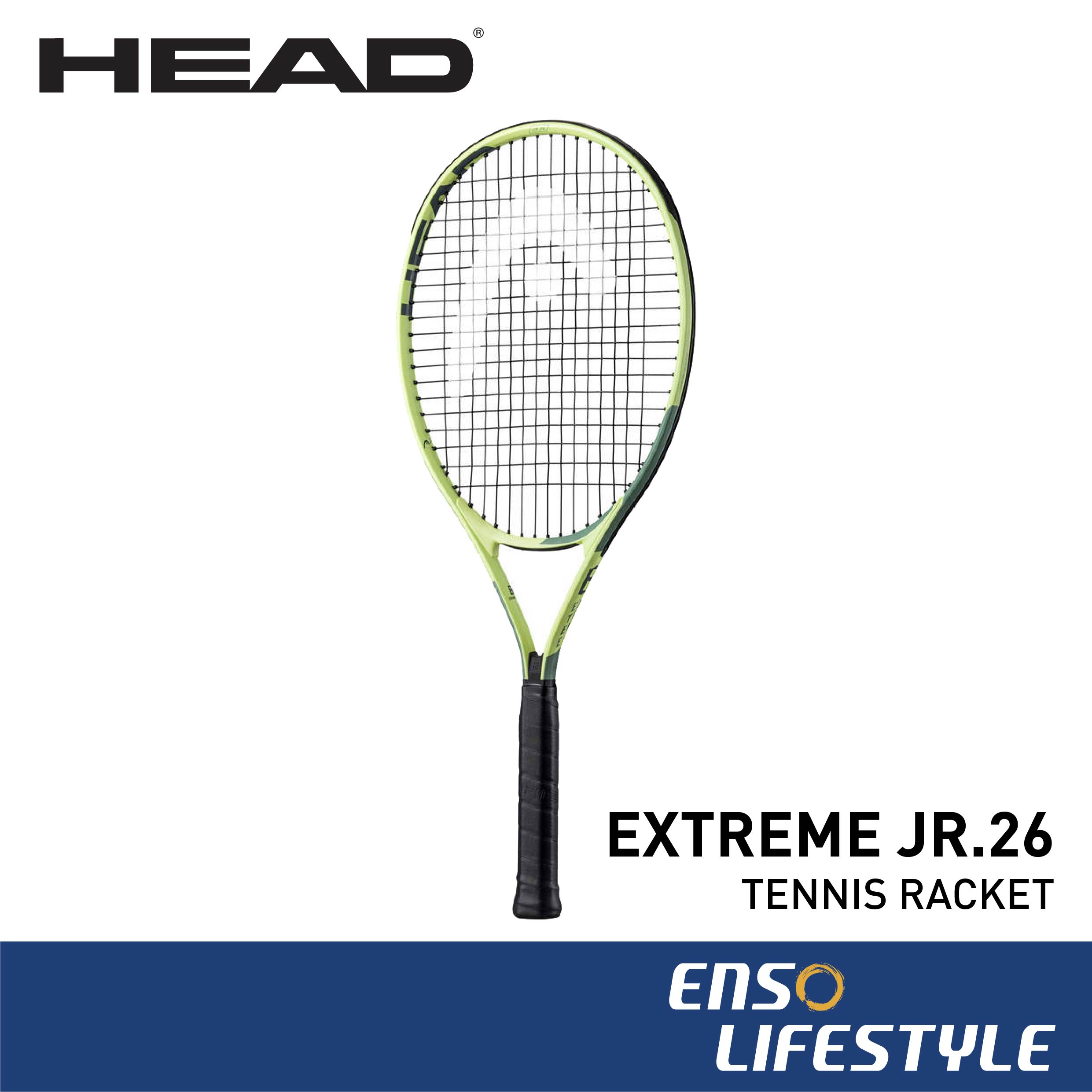 HEAD Tennis Racket Extreme Jr 26 Junior Racket (Strung) [Enso