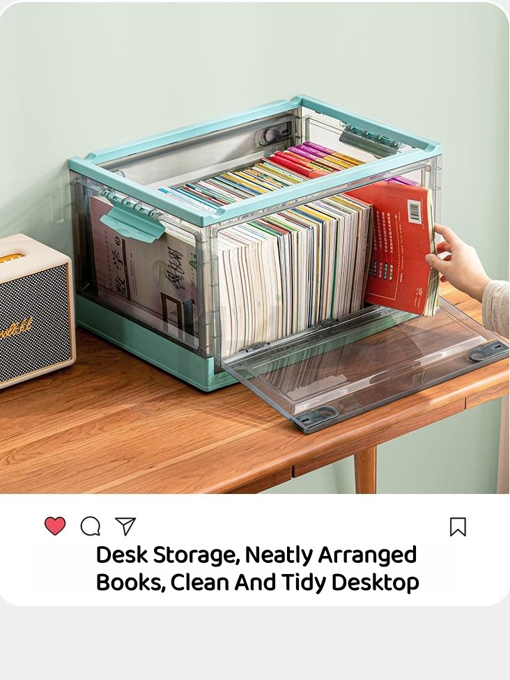 Foldable box organizer stackable storage box collapsible transparent ...