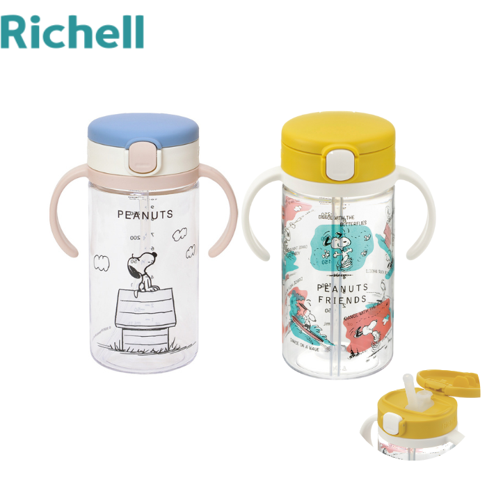 Richell Snoopy Clear Straw Bottle Mug 320 | Shopee Singapore