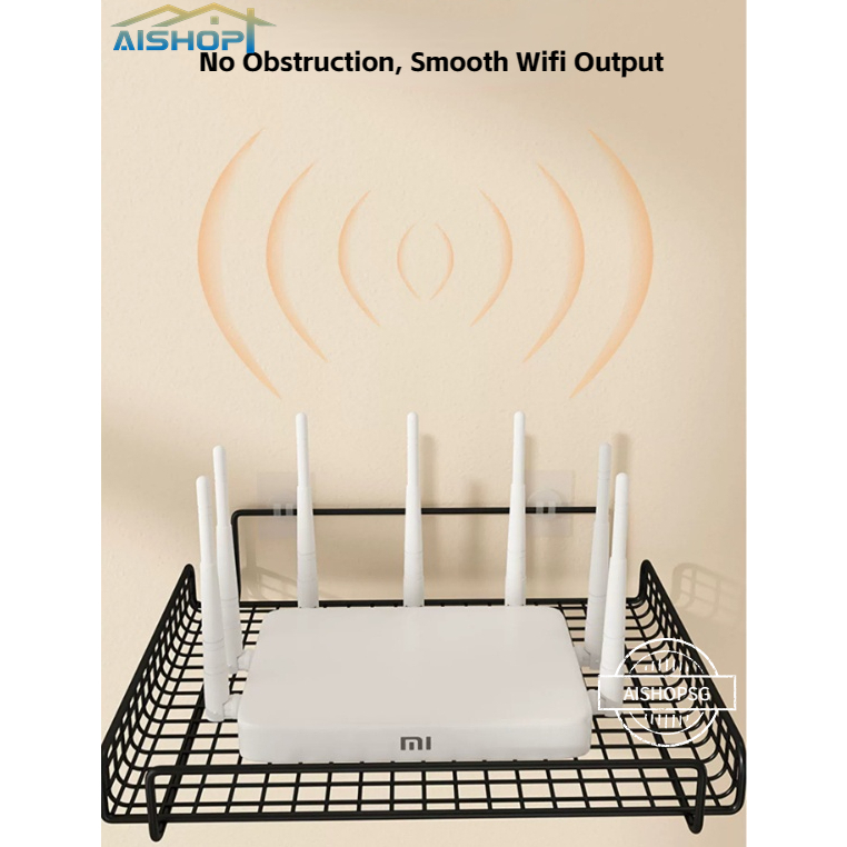 [SG Stock]Punch Free Wifi Router Storage Rack TV Monitor Router Remote ...