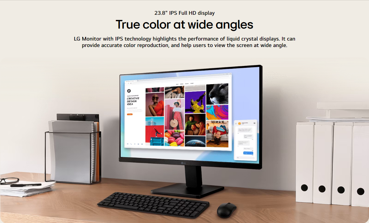LG 24MR400-B/24MR400 24 Inch FHD IPS 3-Side Borderless Monitor with ...