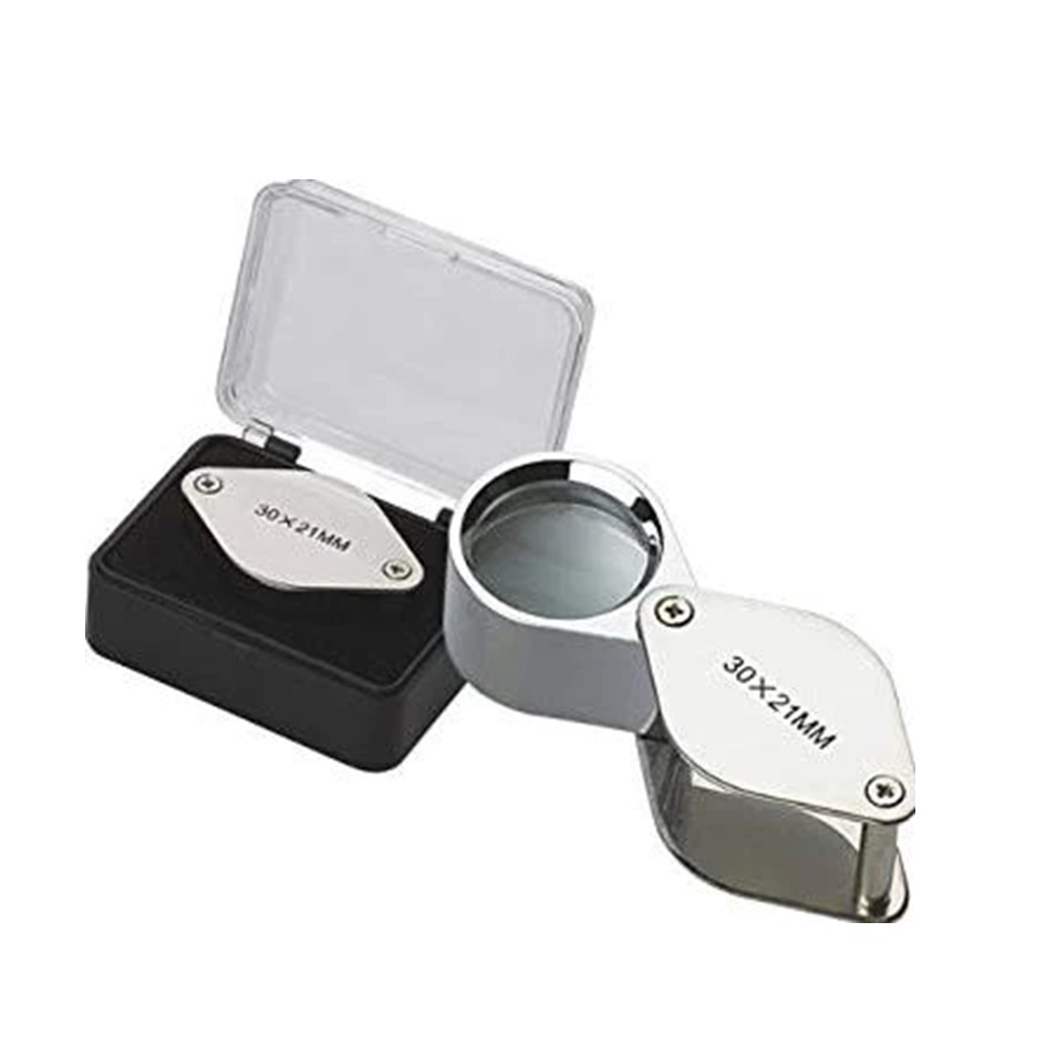30x Magnification 21mm Diameter Pocket Jewelry Loop Travel Magnifying ...