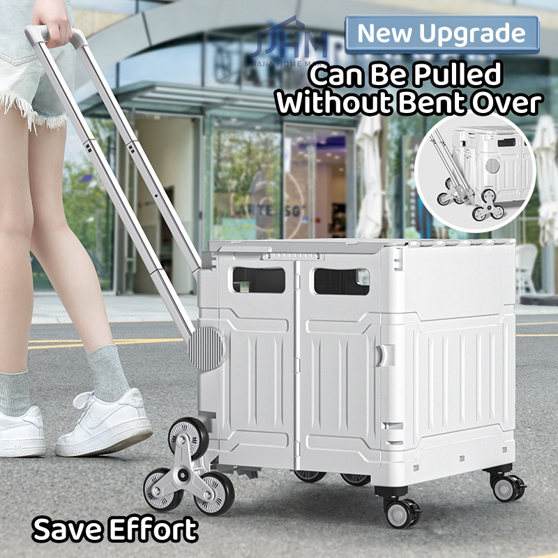 SG Foldable Shopping Large Utility Cart/Foldable Trolley with 360 Wheel ...