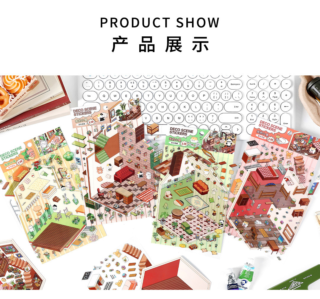 [KW] Cute Miniature Landscape Stickers | 3D Scene Stickers for ...