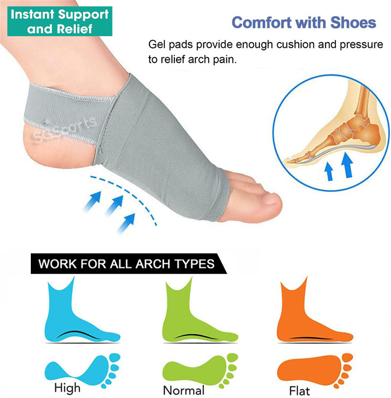 Compression Arch Support Sleeves with Gel Pad Inside Invisible Foot ...