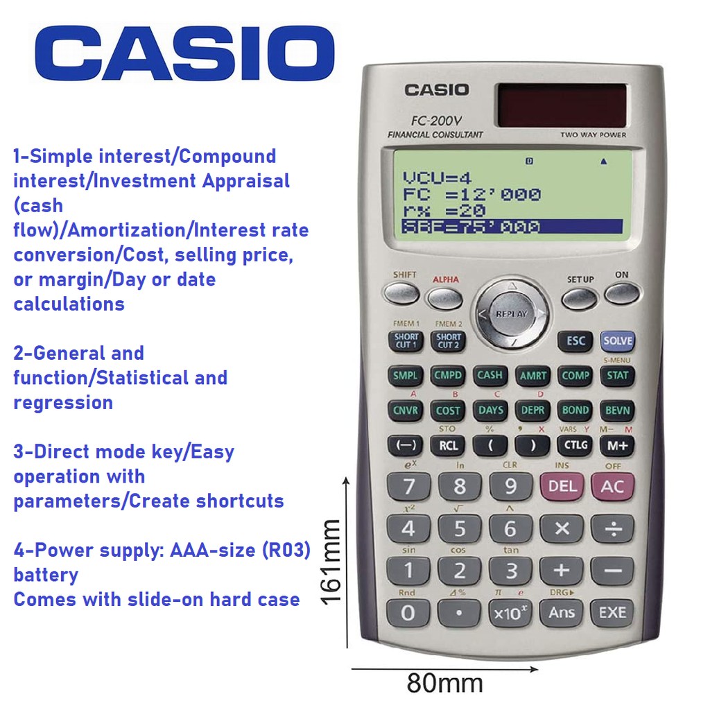 Casio fc 200v calculator hotsell