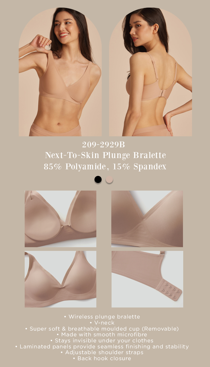 Next To Skin Seam Free Plunge Bralette - Pierre Cardin Lingerie