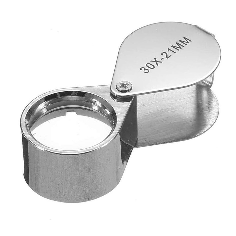30x Magnification 21mm Diameter Pocket Jewelry Loop Travel Magnifying ...