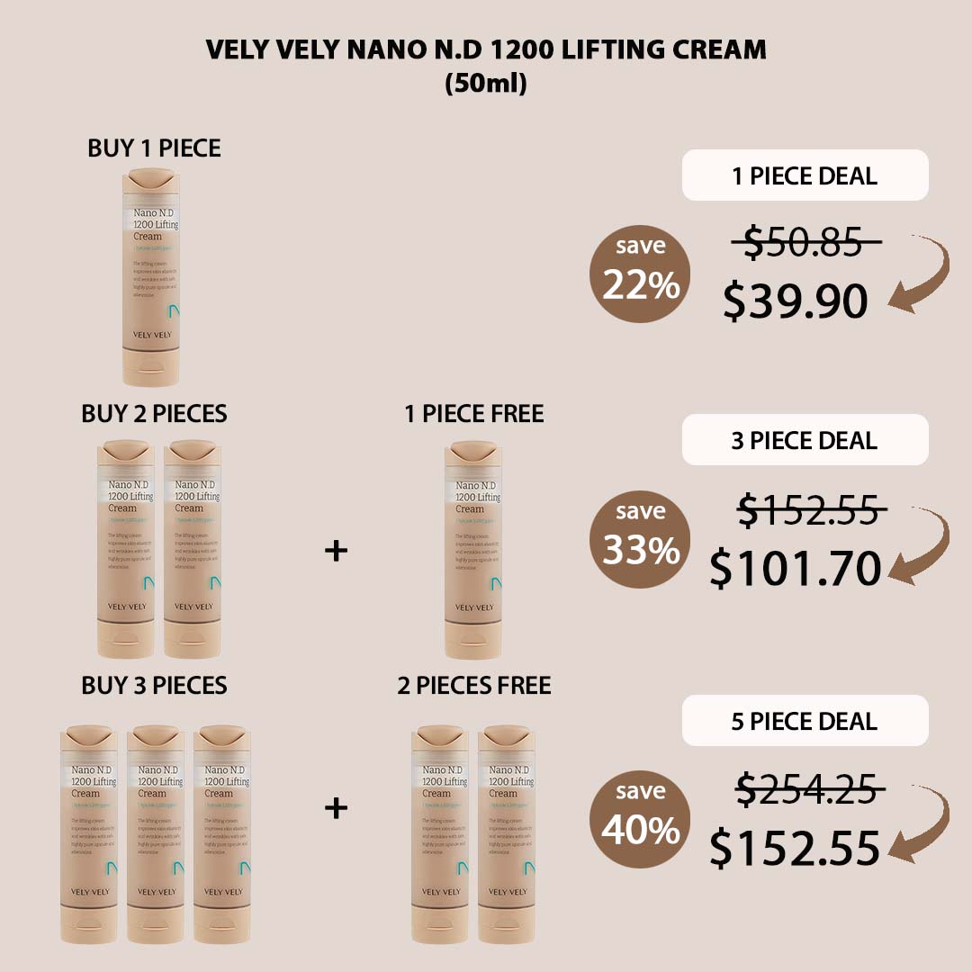 Crème Liftante Anti-âge VELY VELY Nano N.D 1200 SPF50 - Neuf 50ml | Soin Coréen