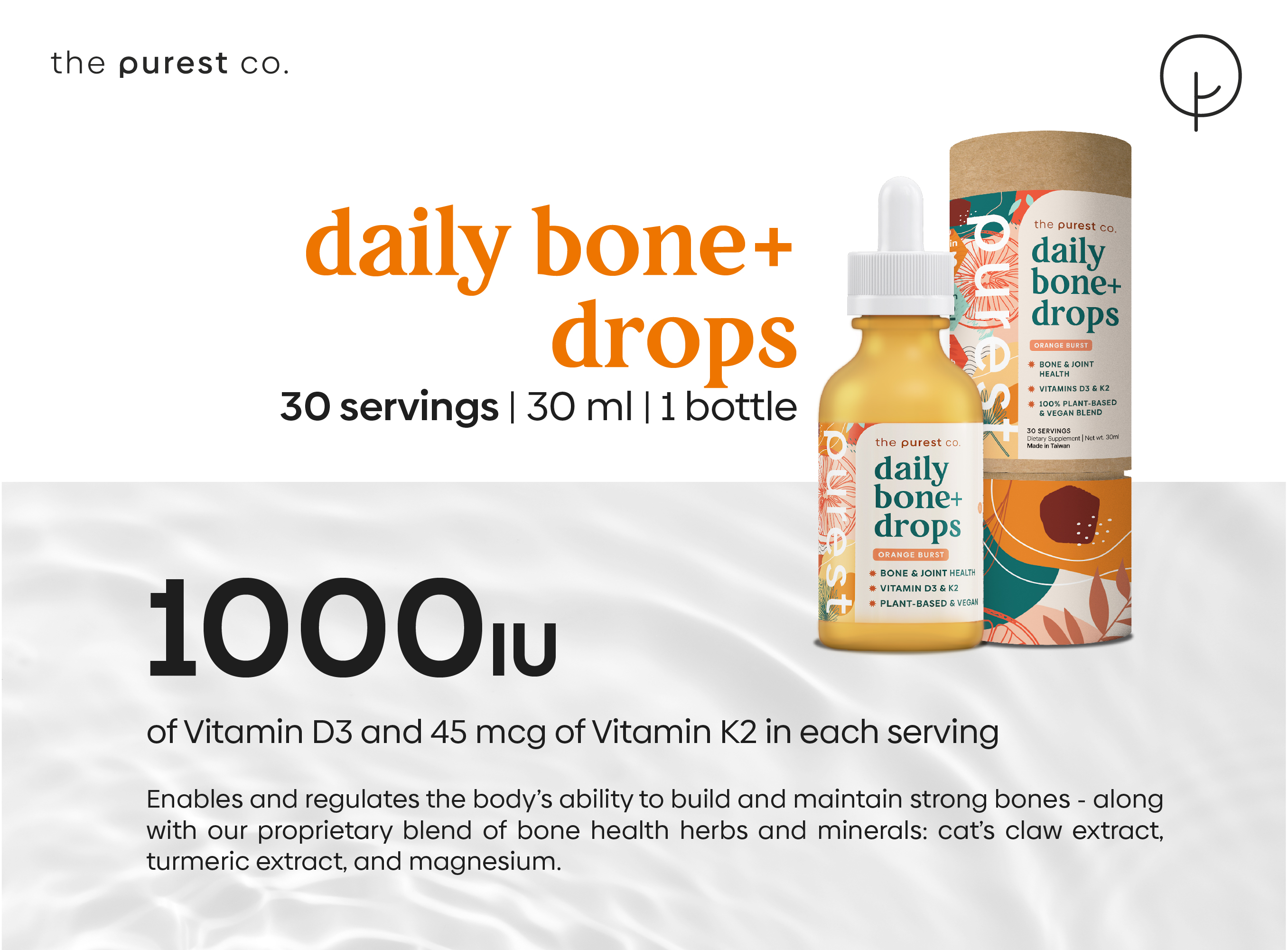 Purest Co Daily Bone+ Drops (Bone & Joint Health) | Shopee Singapore