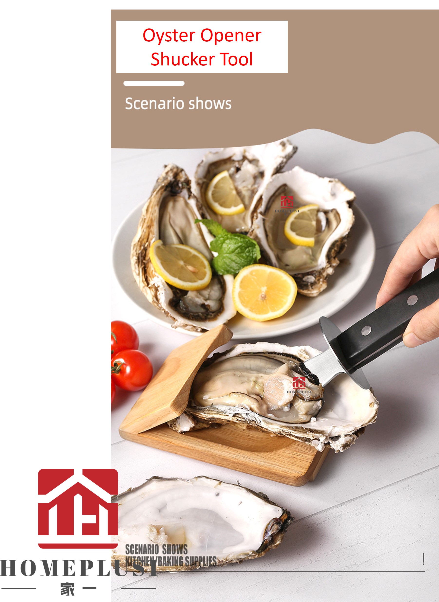 [SG HOMEPLUS1] Stainless Steel Oyster Knife Oyster Opener Shellfish ...