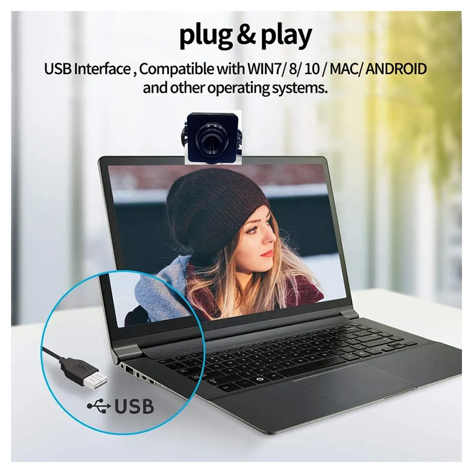 Portable Mini USB Webcam Square Design in Black for Desktop PC Laptop ...