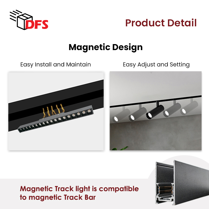DFS Magnetic Track Light Pre-Set CCT Linear Light/Grille Light/Track ...